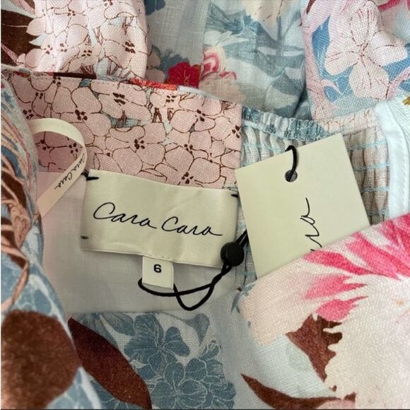 Cara Cara Floral Strapless Linen Dress - Picture 5 of 7